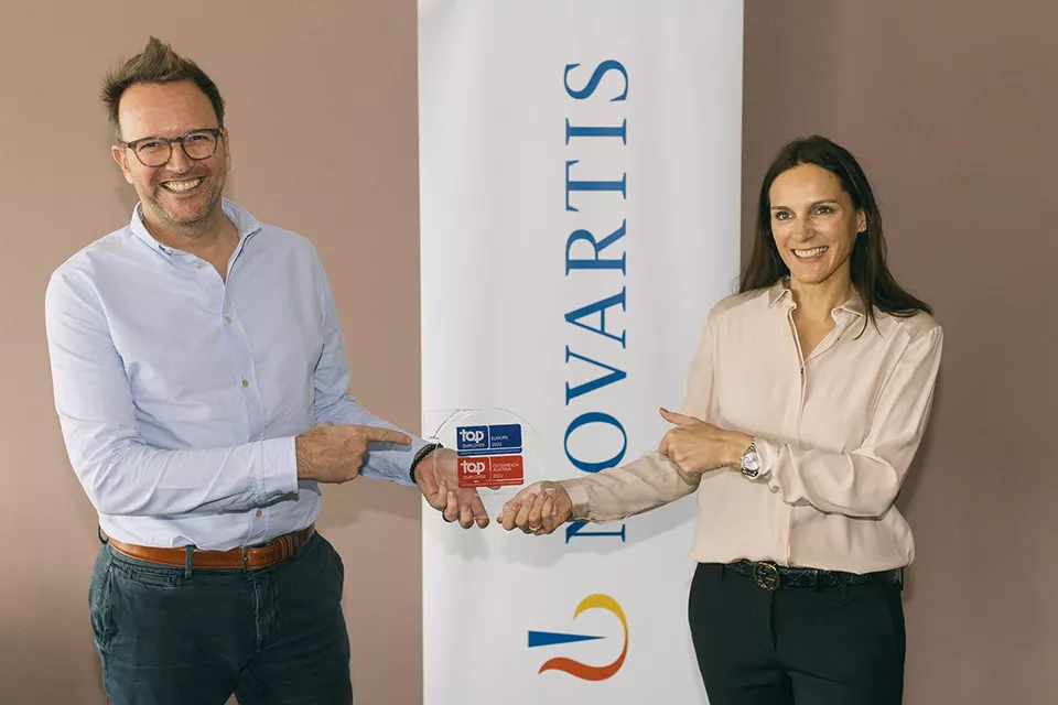 Michel Kocher und Lydia Sedlmayr von Novartis Österreich